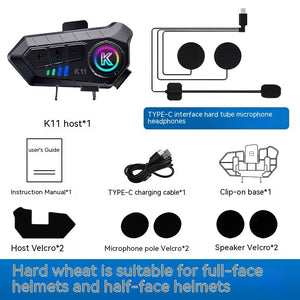  Durable Bluetooth headset with waterproof design, perfect for motorcycle riding. Ensures clear communication and reliable performance in any weather