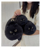 Handmade Plush Cat Bag with artificial wool, featuring a small, stylish design